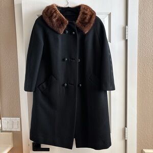 Vintage Forstmann double breasted coat with mink collar